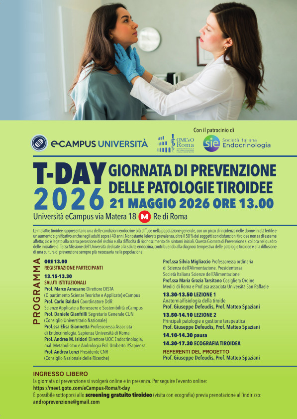 T-DAY 2026: giornata di prevenzione delle patologie tiroidee